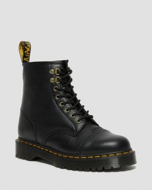 Dr Martens 1460 Bex Fleece-Vuoratut Nahkaiset Pitsi Up Miesten Saappaat Mustat | Suomi_Dr18048