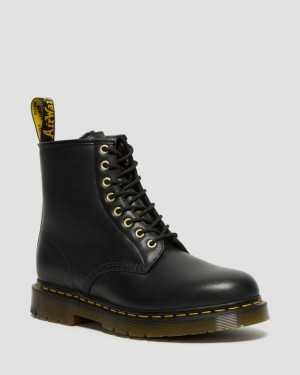 Dr Martens 1460 DM's Wintergrip Nahkaiset Pitsi Up Naisten Saappaat Mustat | Suomi_Dr60091