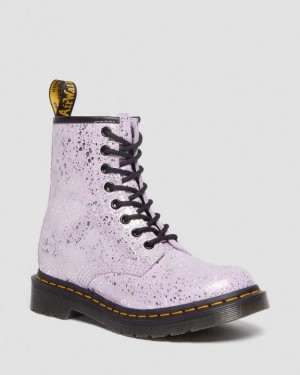 Dr Martens 1460 Metallic Splatter Mokka Pitsi Up Naisten Saappaat Violetit | Suomi_Dr61860