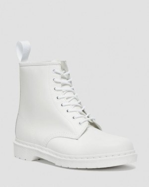 Dr Martens 1460 Mono Smooth Nahkaiset Pitsi Up Miesten Saappaat Valkoinen | Suomi_Dr96564