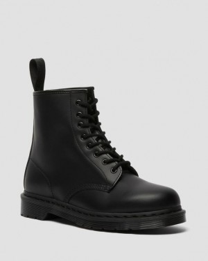 Dr Martens 1460 Mono Smooth Nahkaiset Pitsi Up Miesten Saappaat Mustat | Suomi_Dr96465