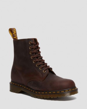 Dr Martens 1460 Pascal Waxed Full Grain Nahkaiset Pitsi Up Naisten Saappaat Ruskea | Suomi_Dr51614