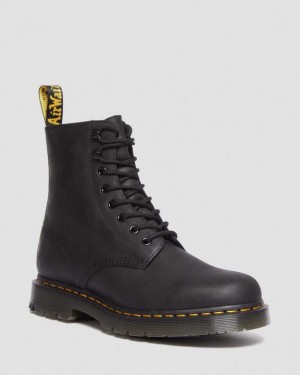 Dr Martens 1460 Pascal Wintergrip Outlaw Nahkaiset Pitsi Up Miesten Saappaat Mustat | Suomi_Dr70968