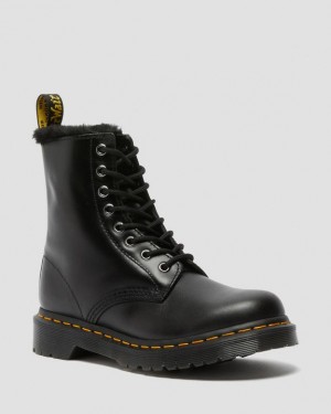 Dr Martens 1460 Serena Faux Fur Vuoratut Pitsi Up Naisten Saappaat Tummanharmaat | Suomi_Dr36538