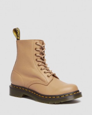 Dr Martens 1460 Women's Pascal Virginia Nahkaiset Naisten Saappaat Ruskea | Suomi_Dr90853