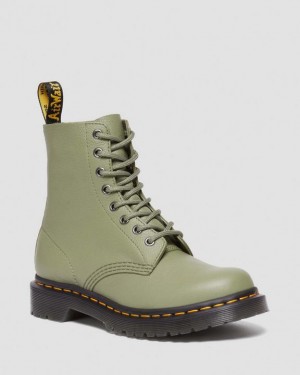 Dr Martens 1460 Women's Pascal Virginia Nahkaiset Naisten Saappaat Oliivinvihreä | Suomi_Dr98231