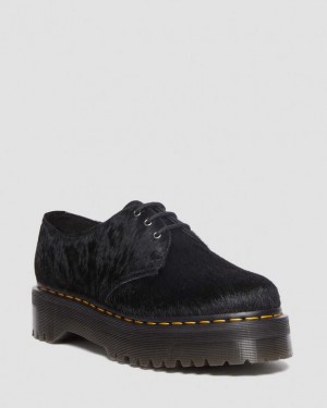 Dr Martens 1461 Hair-On Miesten Platform Kengät Mustat | Suomi_Dr33684