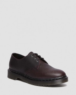 Dr Martens 1461 Pebble Grain Nahkaiset Oxford Naisten Kengät Viininpunainen | Suomi_Dr35011