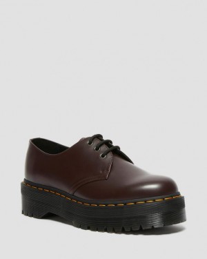 Dr Martens 1461 Smooth Nahkaiset Miesten Platform Kengät Viininpunainen | Suomi_Dr51743