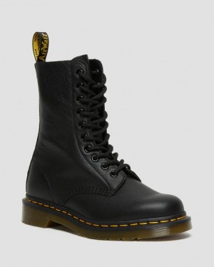 Dr Martens 1490 Virginia Nahkaiset Mid Calf Naisten Saappaat Mustat | Suomi_Dr66340