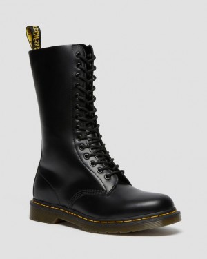 Dr Martens 1914 Smooth Nahkaiset Korkeat Naisten Saappaat Mustat | Suomi_Dr50280