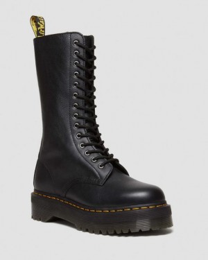 Dr Martens 1B99 Pisa Nahkaiset Mid Calf Pitsi Up Naisten Platform Kengät Mustat | Suomi_Dr88613