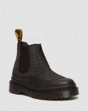 Dr Martens 2976 Beta Bex Grid Chelsea Miesten Saappaat Mustat Valkoinen | Suomi_Dr18796