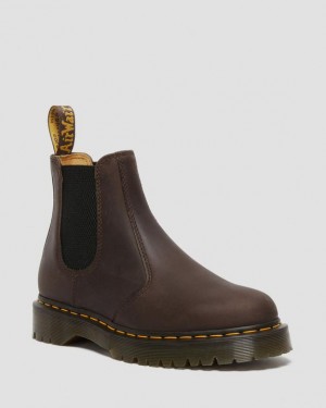 Dr Martens 2976 Bex Crazy Horse Chelsea Naisten Platform Kengät Tummanruskea | Suomi_Dr60026