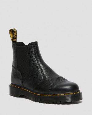 Dr Martens 2976 Bex Fleece-Vuoratut Platform Chelsea Miesten Saappaat Mustat | Suomi_Dr22365