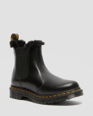 Dr Martens 2976 Leonore Faux Fur Vuoratut Chelsea Naisten Saappaat Tummanharmaat | Suomi_Dr98974