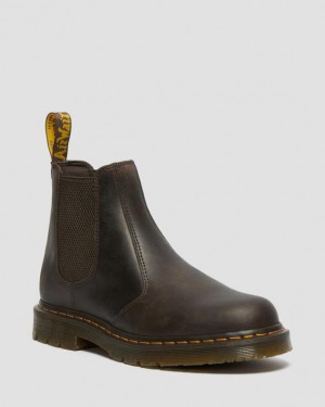 Dr Martens 2976 Slip Resistant Nahkaiset Chelsea Naisten Saappaat Tummanruskea | Suomi_Dr28326