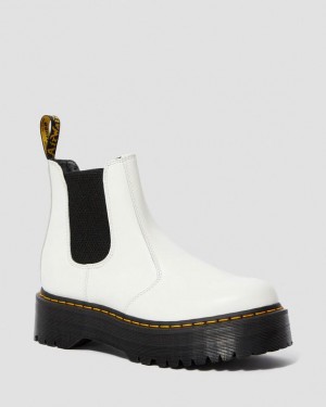 Dr Martens 2976 Smooth Nahkaiset Chelsea Miesten Platform Kengät Valkoinen | Suomi_Dr77748