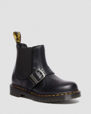 Dr Martens 2976 Solki Pull Up Nahkaiset Chelsea Naisten Saappaat Mustat | Suomi_Dr47361