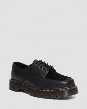 Dr Martens 5-Eye Bex Square Varvas Hair-On & Nahkaiset Miesten Kengät Mustat | Suomi_Dr71842