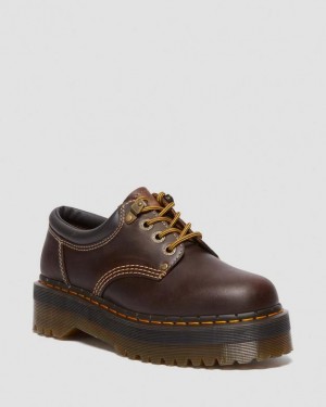 Dr Martens 8053 Arc Crazy Horse Nahkaiset Platform Vapaa-ajan Naisten Kengät Tummanruskea | Suomi_Dr13868