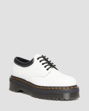 Dr Martens 8053 Nahkaiset Vapaa-ajan Miesten Platform Kengät Valkoinen | Suomi_Dr81004