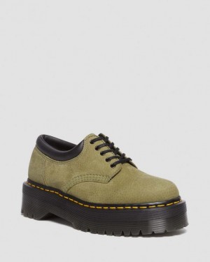 Dr Martens 8053 Tumbled Nubukki Nahkaiset Vapaa-ajan Miesten Platform Kengät Oliivinvihreä | Suomi_Dr55606