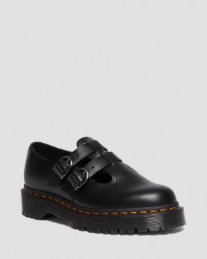 Dr Martens 8065 II Bex Smooth Nahkaiset Platform Mary Jane Naisten Kengät Mustat | Suomi_Dr51739