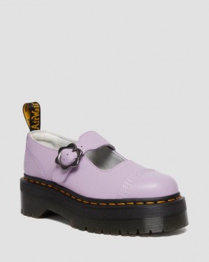 Dr Martens Addina Flower Solki Nahkaiset Platform Naisten Kengät Violetit | Suomi_Dr83590