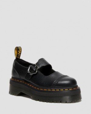 Dr Martens Addina Flower Solki Nahkaiset Platform Naisten Kengät Mustat | Suomi_Dr67861