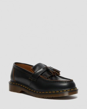 Dr Martens Adrian Made in England Quilon Nahkaiset Tassel Miesten Kengät Mustat | Suomi_Dr73596