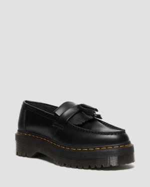 Dr Martens Adrian Nahkaiset Tassel Miesten Platform Kengät Mustat | Suomi_Dr65022