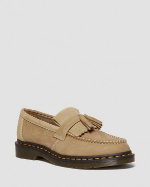 Dr Martens Adrian Tumbled Nubukki Nahkaiset Tassel Loafers Naisten Kengät Ruskea | Suomi_Dr58683