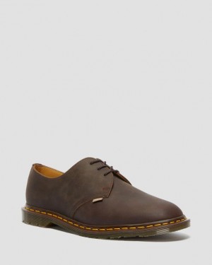 Dr Martens Archie II JJJJound Crazy Horse Nahkaiset Pitsi Up Miesten Kengät Tummanruskea | Suomi_Dr63298