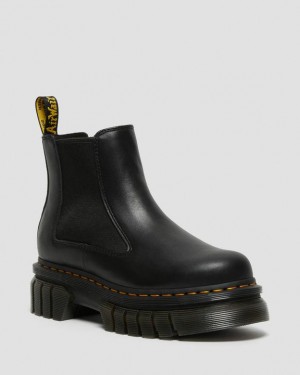 Dr Martens Audrick Nappa Nahkaiset Platform Chelsea Naisten Saappaat Mustat | Suomi_Dr52220