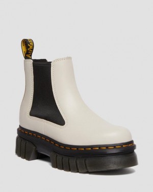 Dr Martens Audrick Nappa Nahkaiset Platform Chelsea Naisten Saappaat Harmaat | Suomi_Dr55084