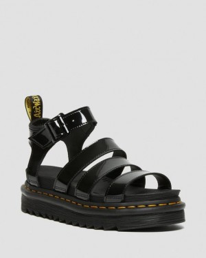 Dr Martens Blaire Kiiltonahka Nahkaiset Strap Naisten Sandaalit Mustat | Suomi_Dr95001