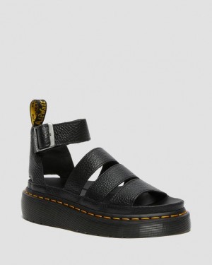 Dr Martens Clarissa II Women's Nahkaiset Naisten Platform Kengät Mustat | Suomi_Dr16199