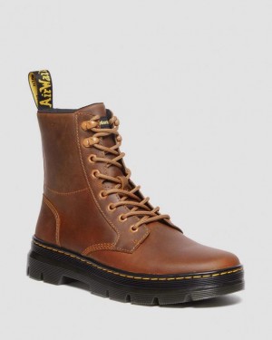 Dr Martens Combs Pull Up Nahkaiset Vapaa-ajan Miesten Saappaat Ruskea | Suomi_Dr52130