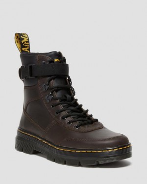 Dr Martens Combs Tech Crazy Horse Nahkaiset Vapaa-ajan Miesten Saappaat Tummanruskea | Suomi_Dr77031