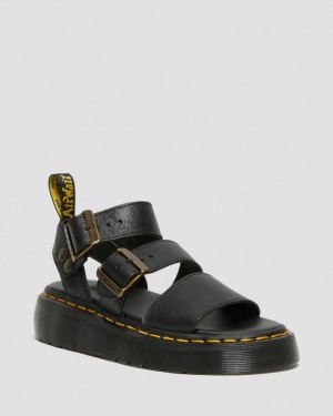 Dr Martens Gryphon Pisa Nahkaiset Platform Naisten Sandaalit Mustat | Suomi_Dr67287