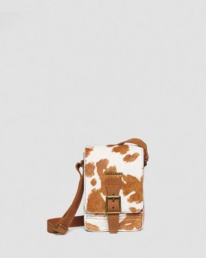 Dr Martens Hair-On Cow Print Vertical Crossbody Accessories Laukut Ruskea | Suomi_Dr72223