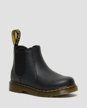 Dr Martens Infant/Toddler 2976 Softy T Nahkaiset Chelsea Lasten Saappaat Mustat | Suomi_Dr83011