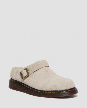 Dr Martens Isham Faux Shearling Vuoratut Mokka Slingback Miesten Sandaalit Harmaat Ruskea | Suomi_Dr90891