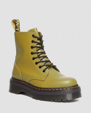 Dr Martens Jadon Boot Smooth Nahkaiset Miesten Platform Kengät Oliivinvihreä | Suomi_Dr96976