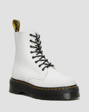 Dr Martens Jadon Boot Smooth Nahkaiset Miesten Platform Kengät Valkoinen | Suomi_Dr51652