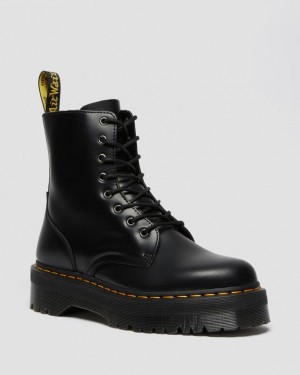 Dr Martens Jadon Boot Smooth Nahkaiset Platforms Naisten Saappaat Mustat | Suomi_Dr91735