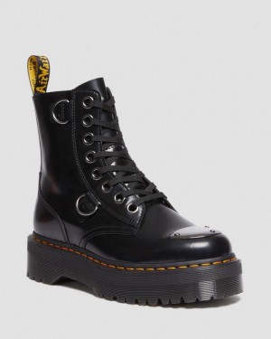 Dr Martens Jadon Boot Varvas Guard Nahkaiset Platforms Miesten Saappaat Mustat | Suomi_Dr23637