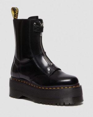 Dr Martens Jetta Hi Max Nahkaiset Platform Naisten Saappaat Mustat | Suomi_Dr15905