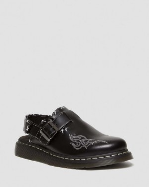 Dr Martens Jorge II Gothic Americana Nahkaiset Slingback Mules Naisten Kengät Mustat | Suomi_Dr62056